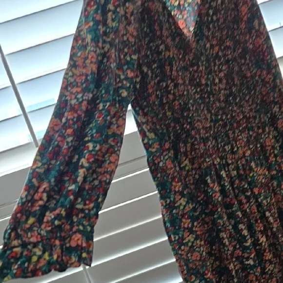 J. Crew Green Pleated Bishop Sleeve Sundress - Picture 4 of 6